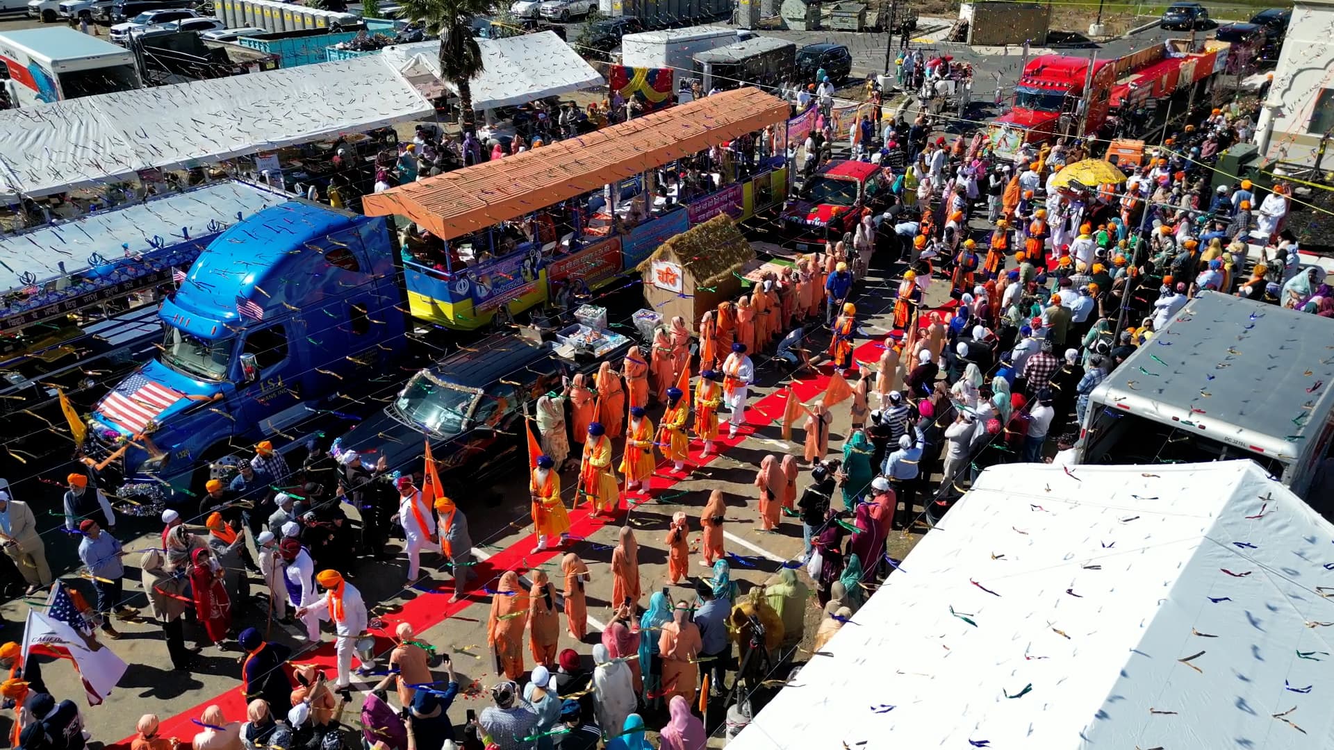 Drone view of Nagar Kirtan